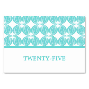 Aqua Modern Deco Table Card