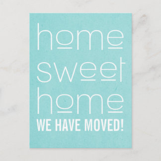 Aqua Modern Home Sweet Home Postcard