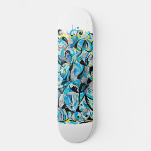 Aqua modern skateboard deck