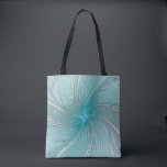 Aqua Modern String Flower Tote Bag<br><div class="desc">Aqua modern flower resembling a string flower swirling around a star cdenter</div>