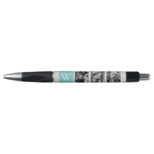 Aqua Monogram and Photo Collage Pen