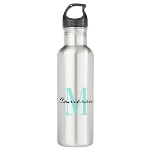 Aqua Monogram Initial and Name Personalized  710 Ml Water Bottle