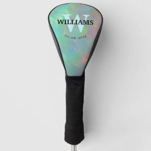 Aqua Monogram Initial and Name Personalized Golf H Head Cover