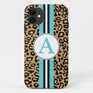 Aqua Monogram Leopard iPhone 5 Case Mate