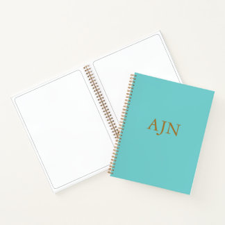 Aqua Monogrammed Art Sketchbook Notebook Gift