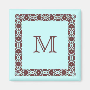 Aqua Monogrammed Stateroom Door Marker Magnet