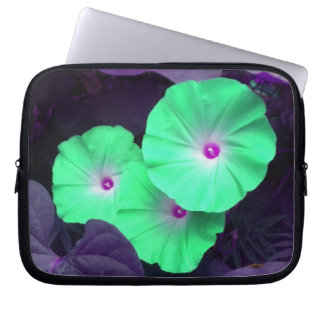 Aqua Morning Glories Laptop Sleeve
