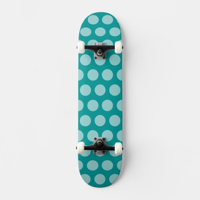 Aqua Moroccan Dots Skateboard (Front)