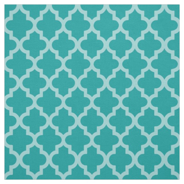 Aqua Moroccan Moods Quatrefoil Fabric (Swatch)