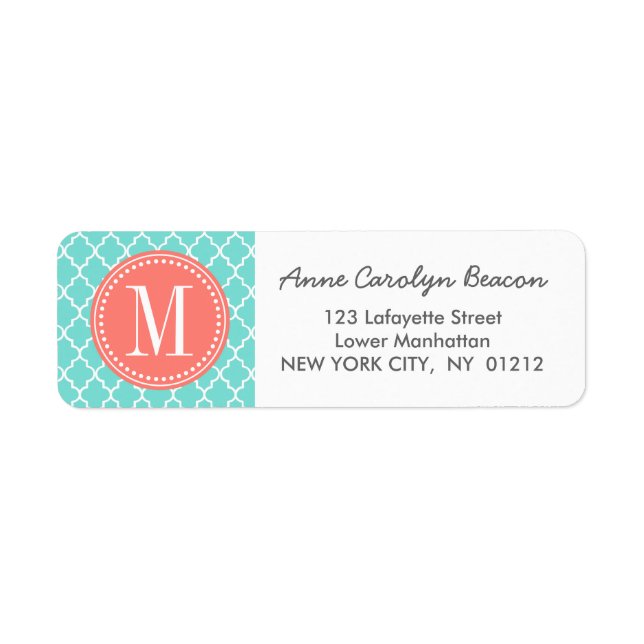 Aqua Moroccan Tiles Lattice Personalized (Front)