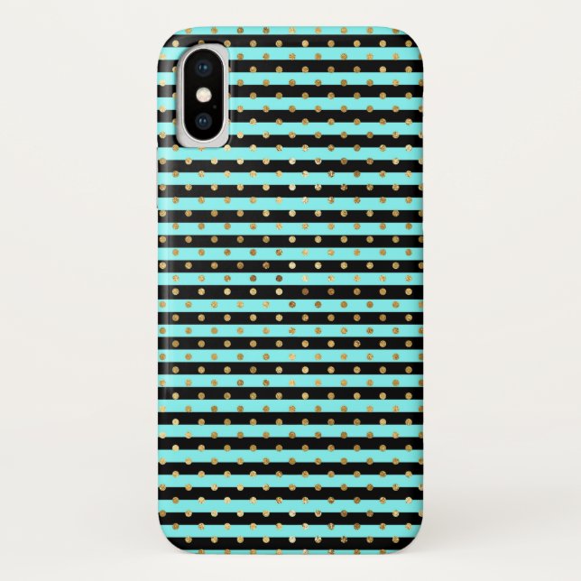 Aqua, Noir, Coque Or-Mate iPhone X Coque (Dos)