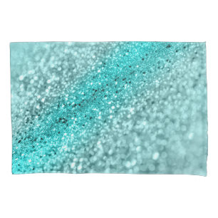 Aqua Ocean Bokeh Glitter #1 (Faux Glitter) #decor  Pillowcase