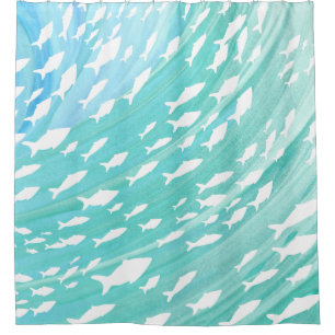 Aqua Ocean Fish Beachy Pattern