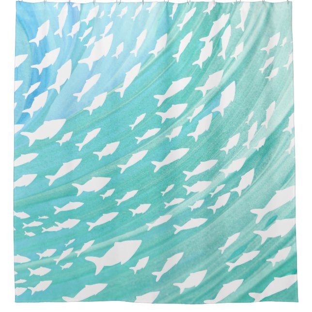 Aqua Ocean Fish Beachy Pattern  (Front)