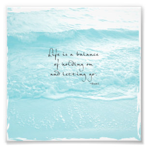 AQUA OCEAN PHOTO WITH RUMI QUOTE PRINT