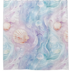 Aqua Ocean Waves & Seashell Pattern (15)