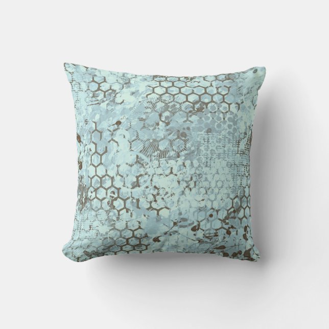 Aqua Odyssey Throw Pillow (Front)