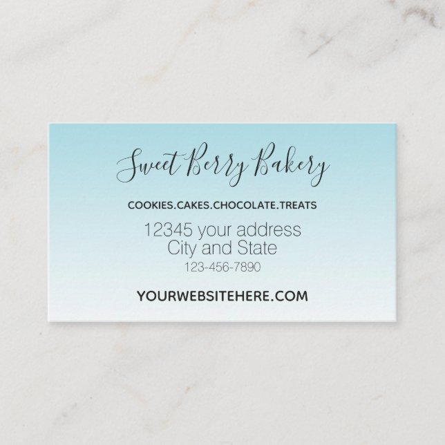 Aqua Ombre Business Card (Front)