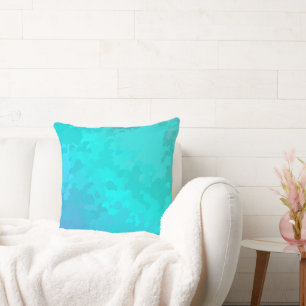 Aqua Ombre Throw Pillow