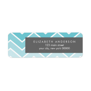 Aqua Ombre Zig Zag Chevron Motif
