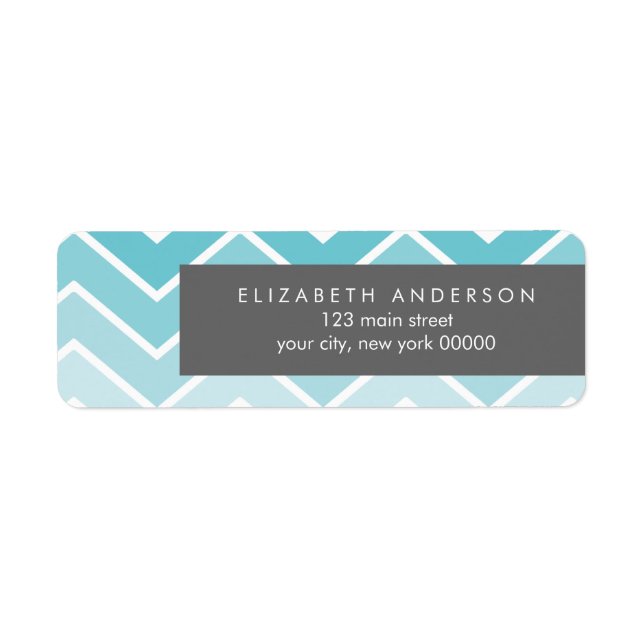 Aqua Ombre Zig Zag Chevron Motif (Devant)