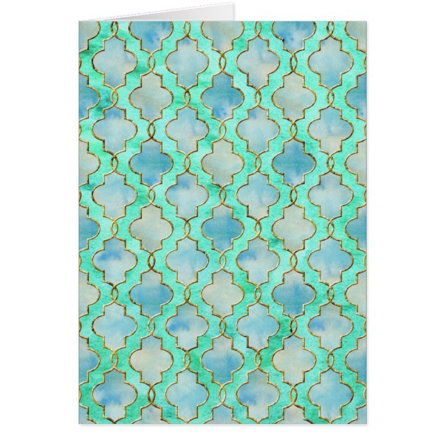 Aqua or et motif marocain vert (Devant)