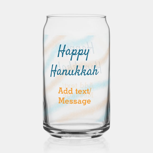 Aqua orange happy Hanoukka ajouter un nom message  (Recto)