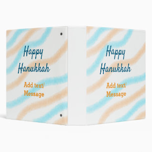 Aqua orange happy Hanukkah add name text message Binder