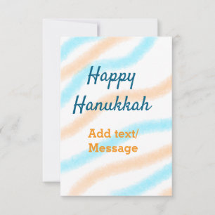 Aqua orange happy Hanukkah add name text message Thank You Card