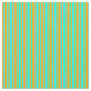 Aqua & Orange Lined Pattern Fabric
