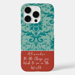 Aqua Orange Turquoise Moroccan Personalized iPhone iPhone 16 Pro Case
