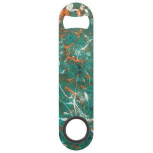 Aqua Orange White Stainless Steel Bottle Opener Bar Key