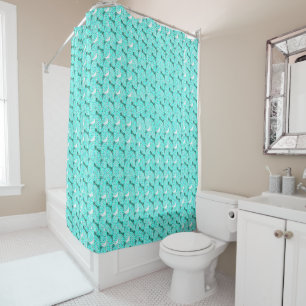 Aqua Overlay Scale  Shower Curtain