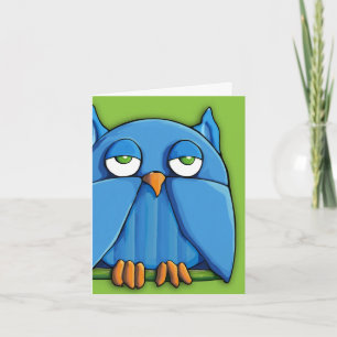 Aqua Owl green Note Card
