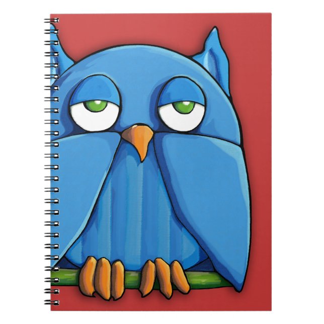 Aqua Owl red 2 Notebook (Front)