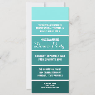 Aqua Paint Sample Card Housewarming Invitation