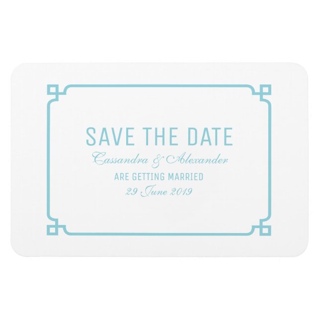 Aqua Paradise Deco Chic Save the Date Magnet (Horizontal)