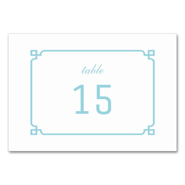 Aqua Paradise Deco Chic Table Card (Front)