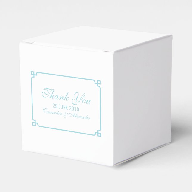Aqua Paradise Deco Chic Wedding Favor Box (Front Side)