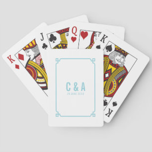 Aqua Paradise Deco Chic Wedding Playing Cards