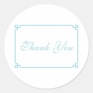 Aqua Paradise Deco Chic Wedding Thank You Classic Round Sticker