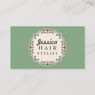 Aqua Pattern Hair Stylist Appointment Cards