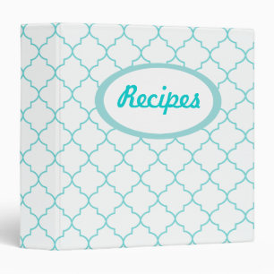 Aqua Pattern Recipe Binder