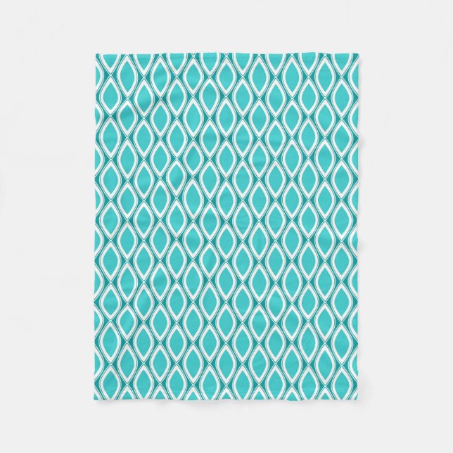 Aqua patterned fleece blanket (Front)