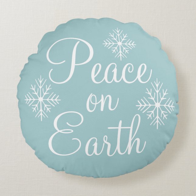 Aqua Peace on Earth Pillow (Front)