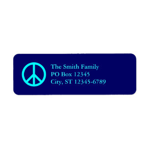 Aqua Peace Symbol Address Labels