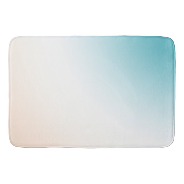  Aqua Peach White Ombre     Bath Mat (Front)