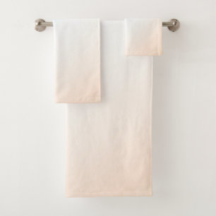  Aqua Peach White Ombre    Bath Towel Set