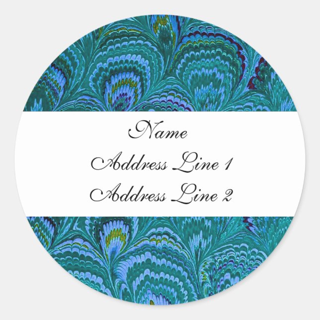 Aqua Peacock Address Labels (Front)