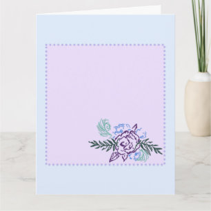 Aqua Peacock Rose Anniversary Card